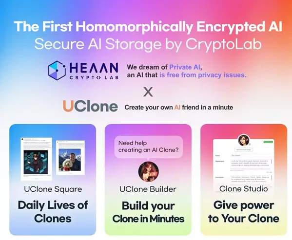 CryptoLab and UClone Partner to Bring First Fully Homomorphic Encryption-Powered AI Agents to Consumers