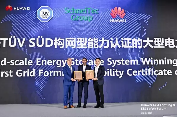 Huawei and SchneiTec Commission World's First TÜV SÜD-Certified Grid-Forming Energy Storage Project