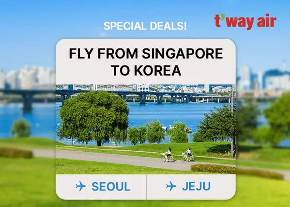 Vacation Is Calling: T'way Air Adds Jeju and Doubles Seoul Flights from Singapore