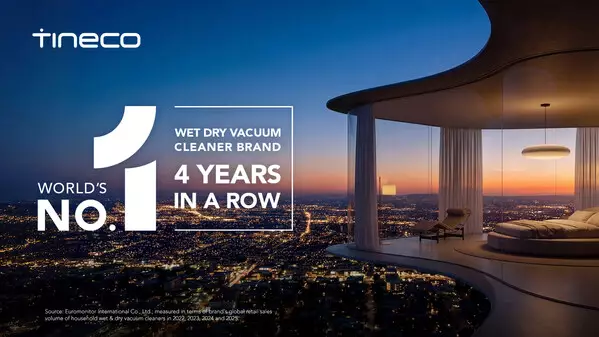 FOURTH CONSECUTIVE YEAR: TINECO RECOGNISED AS WORLD'S NO.1 HOUSEHOLD WET &amp; DRY VACUUM CLEANER BRAND