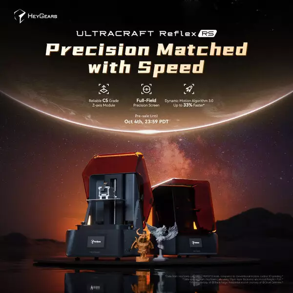 HeyGears Introduces the UltraCraft Reflex RS: Precise and Rapid 3D Printing