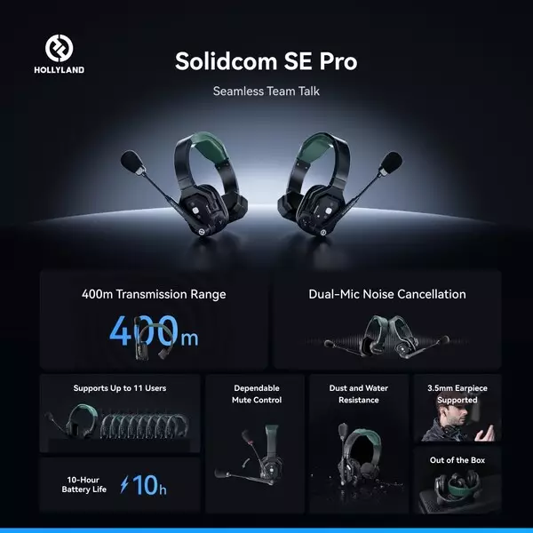 Hollyland Unveils Solidcom SE Pro: Enhanced Wireless Intercom for Diverse Professional Applications