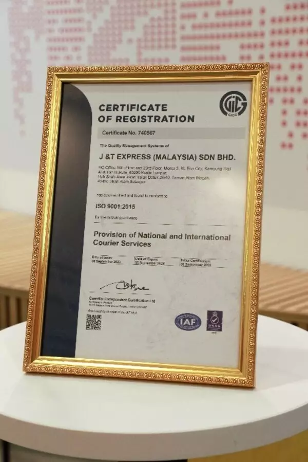 J&amp;T Express Malaysia Achieves ISO 9001:2015 Certification, Setting New Standards in Quality Management