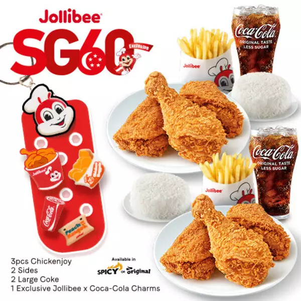 Celebrate SG60 with Jollibee Singapore and Coca-Cola®: Exclusive Limited-Edition Co-Branded Charms.