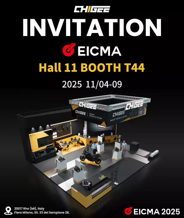 CHIGEE Unveils CG Radar with BSD Rearview Mirror and XR-1 Motorcycle Dash Cam at EICMA 2025