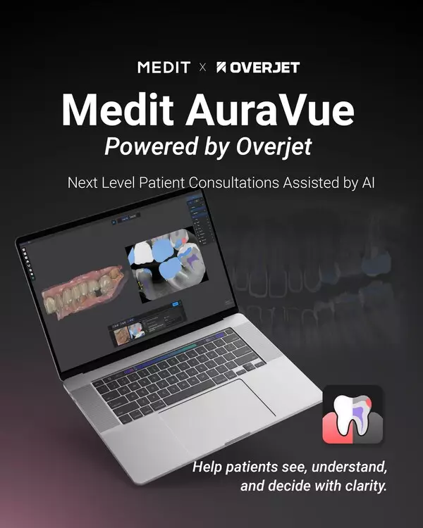 Medit Launches AuraVue: A Unified 3D Intraoral Scan and X-Ray Visualization Powered by Overjet AI