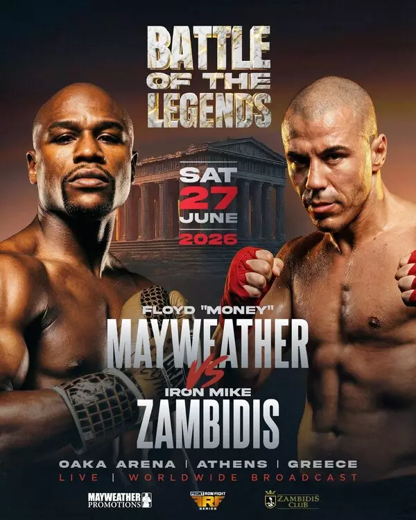 Floyd Mayweather Faces Greek Icon 'Iron' Mike Zambidis in Athens at BATTLE of the LEGENDS