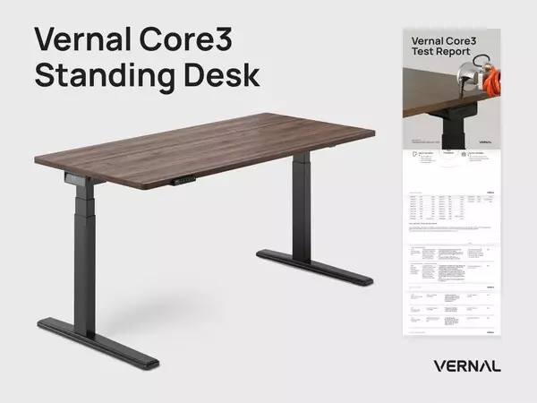 "See the Stability": Vernal Launches Core3 Standing Desk with Public "Test Report" Performance Data