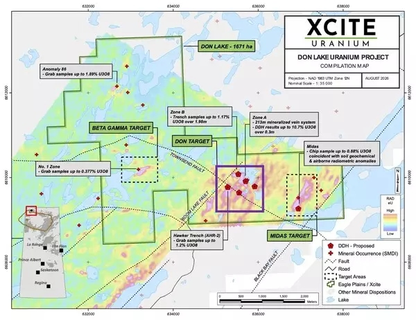 Xcite Uranium Reports Anomalous Radioactivity up to 51978 cps from First Drillholes at Don Lake Uranium Project, Saskatchewan