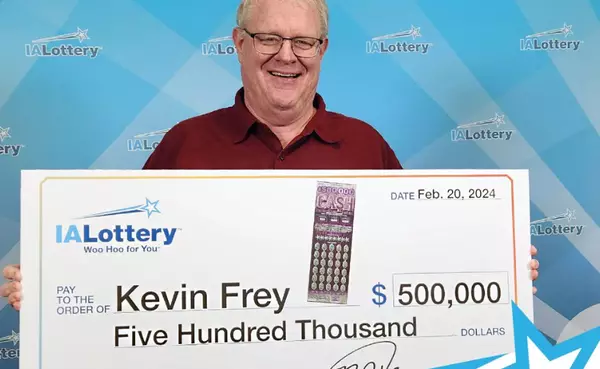 凱文中了50萬美元。Iowa Lottery圖片