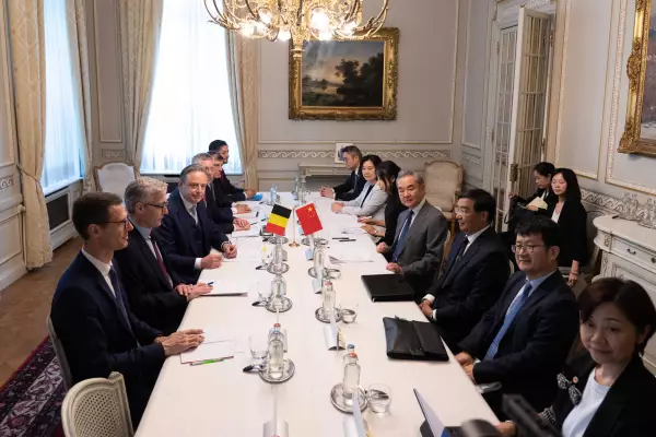 王毅晤比利時首相。外交部圖片
