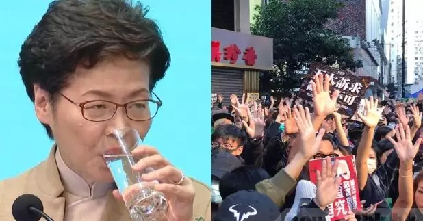被問到為何不以創新思維回應五大訴求的其餘四項,林鄭月娥回應創新是好,但要依法辦事。