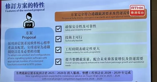 李家潤認為，承辦商的修訂方案，採用核心標準產品和配置，因應本港鐵路獨特營運環境，安排適量為港鐵而設和必須的功能。（任浩鋒攝）