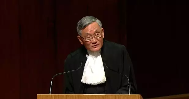 法律年度開啟典禮下午在大會堂舉行，終審法院首席法官張舉能致辭。