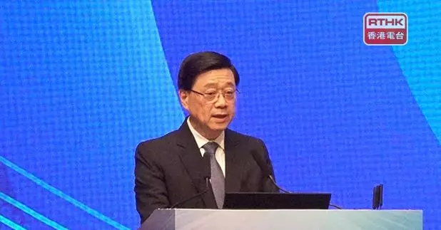 李家超表示，最近美國單方面宣布所謂對等關稅，破壞全球共同建立的自由貿易體系規則。（郭志強攝）