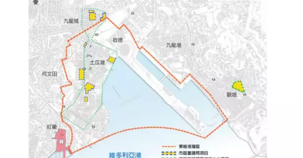 市建局期望將土瓜灣內陸、海濱空間及對開水體，發展成為「東維港灣區」。市建局圖片