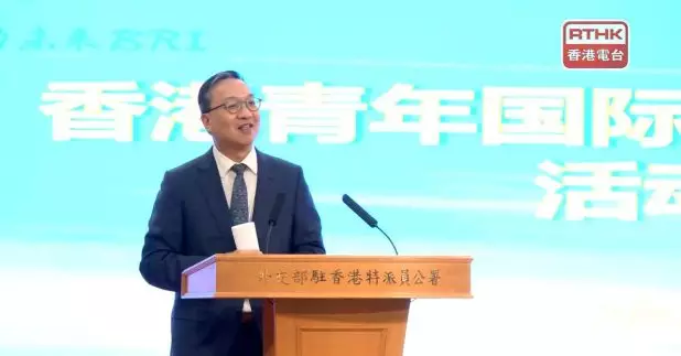 林定國說，青年的國際法律人才肩負推動法治建設的重要使命。（廖漢榮攝）