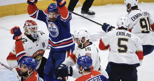 Oilers rout the Panthers 8-1 in Game 4 to avoid being swept in the ...