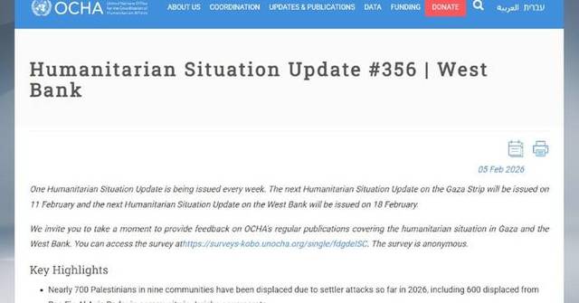 Israeli Settlers Drive Record Displacement Of Nearly 700 Palestinians From Occupied West Bank, UN Reports