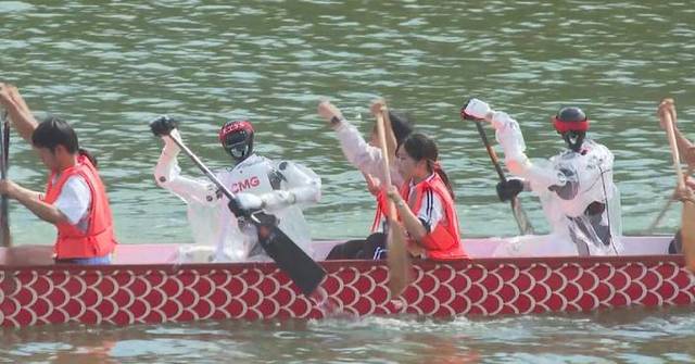 Robots join human paddlers as Dragon Boat Festival traditions go high-tech