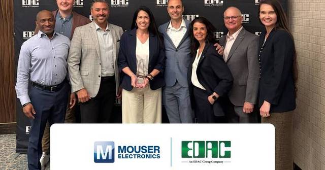 EDAC Group Honors Mouser Electronics With Second Consecutive Distributor of the Year Award
