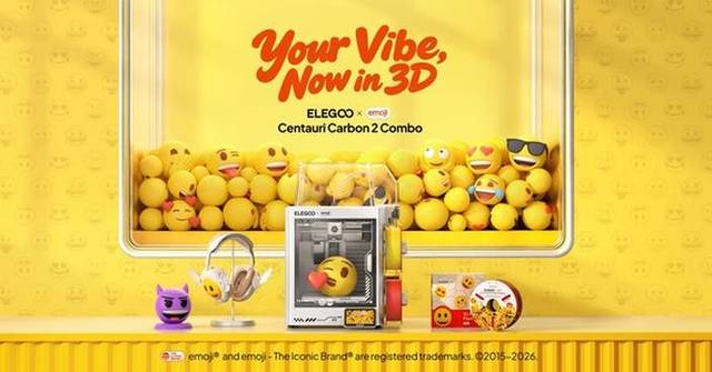Creative Expression Takes Shape: ELEGOO Partners with emoji® - The Iconic Brand for a Special Co-Branded 3D Printer Centauri Carbon 2 Combo Edition