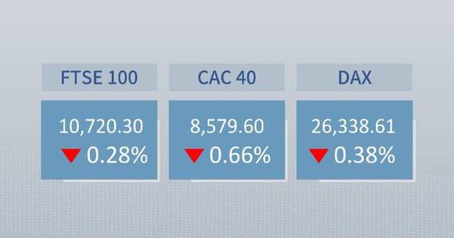 European stocks close lower Monday