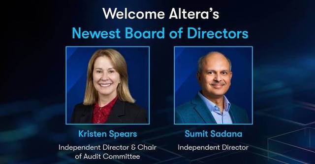 Altera Adds Kirsten Spears and Sumit Sadana to Board of Directors