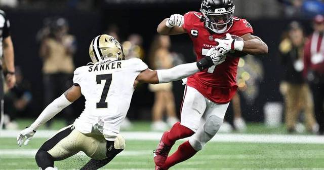 Falcons Saints Rivalry Bijan Robinson powers Falcons past Saints 45-24 on the 20th anniversary ...