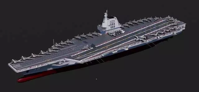 「福建艦」的CG圖。