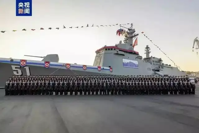 北韓新建驅逐艦。央視新聞截圖
