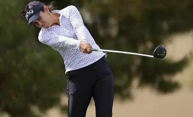 Paula Reto hits from the 11th tee during the first round of LPGA Ford Championship golf tournament, Thursday, March 28, 2024, in Gilbert, Ariz. (AP Photo/Matt York)