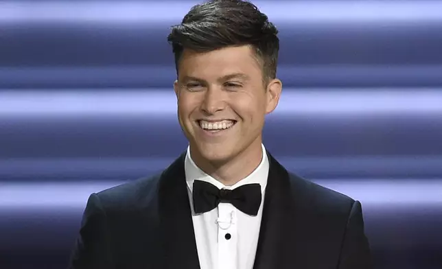 FILE - Colin Jost speaks at the 70th Primetime Emmy Awards in Los Angeles, Sept. 18, 2018. President Joe Biden is set to deliver an election-year roast at the annual White House Correspondents' Association dinner on Saturday, April 27, 2024, before a large crowd of journalists, celebrities and politicians against the backdrop of growing protests over his handling of the Israel-Hamas war. Biden's speech will be followed by Jost, who is sure to take some pokes at the president as well as his rivals. (AP Photo/Chris Pizzello, File)
