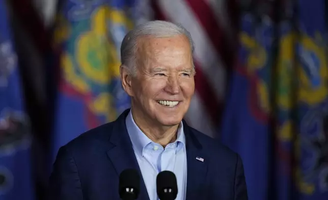 FILE - President Joe Biden speaks during a campaign event in Scranton, Pa., April 16, 2024. (AP Photo/Matt Rourke, File)
