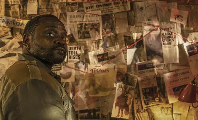 This image released by Warner Bros Pictures shows Brian Tyree Henry in a scene from "Godzilla X Kong: The New Empire." (Warner Bros. Pictures via AP)