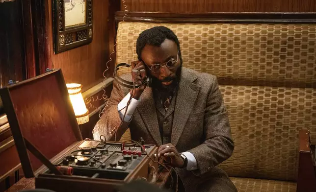 This image released by Lionsgate shows Babs Olusanmokun in a scene from the film "The Ministry of Ungentlemanly Warfare." (Daniel Smith/Lionsgate via AP)