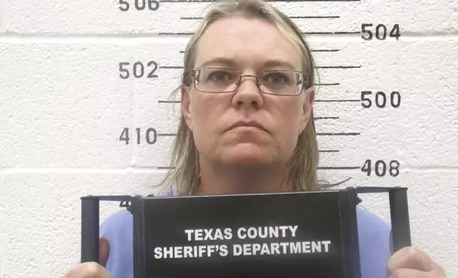 This booking photo provided by the Oklahoma State Bureau of Investigation shows Cora Twombly. On Saturday, April 13, 2024, Oklahoma authorities said they arrested and charged four people, including Twombly, with murder and kidnapping over the weekend in connection with the disappearances of Veronica Butler and Jilian Kelley. (Oklahoma State Bureau of Investigation via AP)