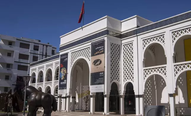 A view of the Mohammed VI Museum of Modern and Contemporary Art, where a Cuban art exhibition is being held, in Rabat, Monday, April 1, 2024. A show at Morocco's Mohammed VI Museum of Modern and Contemporary Art is one of the first exhibitions of Cuban art at an African museum. (AP Photo/Mosa'ab Elshamy)