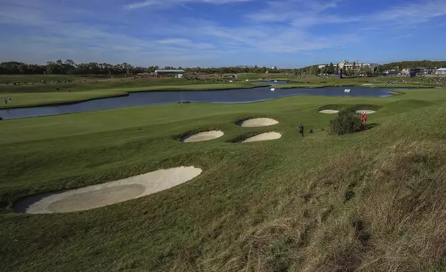 General view of Le Golf National in Saint-Quentin-en-Yvelines, outside Paris, France, Sunday, Sept. 24, 2023. The course will host the Paris 2024 Olympic Games Golf competitions. (AP Photo/Aurélien Morissard, File)