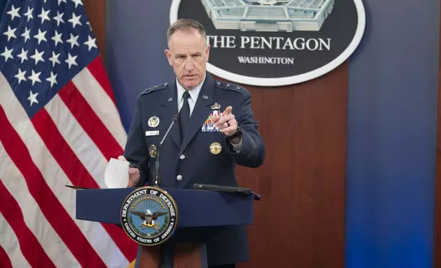 Pentagon Press Secretary Maj. Gen. Pat Ryder speaks during a press briefing on Tuesday, April 23, 2024 at the Pentagon in Washington. (AP Photo/Kevin Wolf)