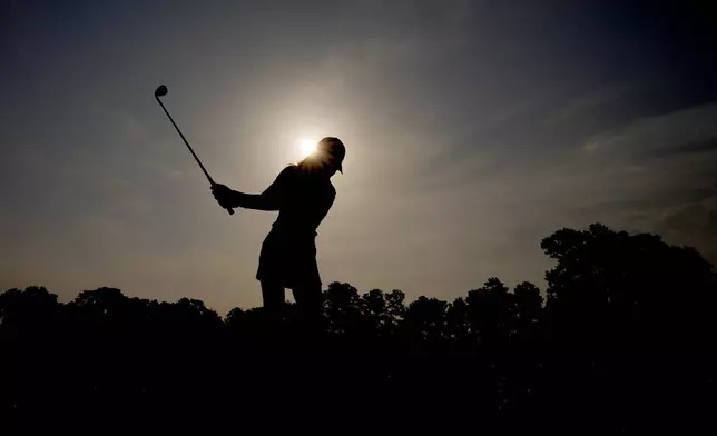 Pajaree Anannarukarn, of Thailand, hits from the 10th fairway during the second round of the Chevron Championship LPGA golf tournament Friday, April 19, 2024, at The Club at Carlton Woods, in The Woodlands, Texas. (AP Photo/David J. Phillip)