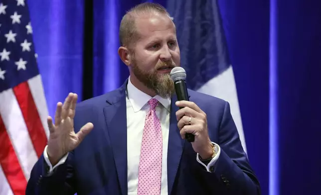 FILE - In this Tuesday, Oct. 15, 2019, file photo, Brad Parscale, then-campaign manager to President Donald Trump, speaks to supporters during a panel discussion, in San Antonio. Since 2023, Campaign Nucleus and other Parscale-linked companies have been paid about $2 million by the Trump campaign, the Republican National Committee and their related political action and fund-raising committees, according to campaign finance records. (AP Photo/Eric Gay, File)
