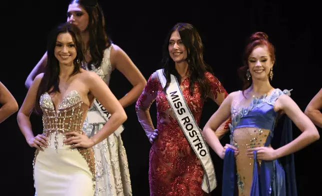 Miss Rostro Alejandra Rodriguez competes in the Argentina Miss Universe pageant, in Buenos Aires, Argentina, Saturday, May 25, 2024. The 60-year-old lawyer is hoping to make history by becoming the oldest Miss Universe contestant. (AP Photo/Gustavo Garello)