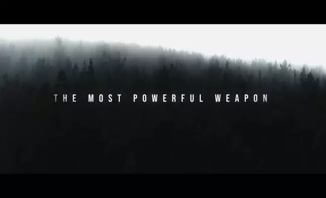This image from video released by the U.S. Army, shows a frame from a haunting new video, released on May 2, 2024, in the latest effort by the Army to lure soldiers to some of its more secretive units. Hints of its origin are tucked into the frames as they flash by touting the power of words, ideas and "invisible hands." Army Special Operations Command hopes that those drawn to the video may be interested in joining as one of its psychological warfare soldiers. (U.S. Army via AP)