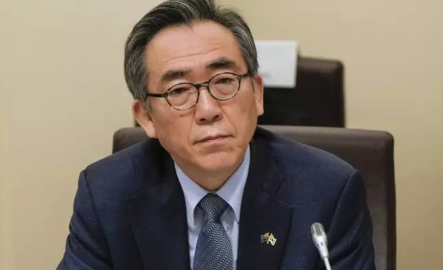 South Korea's Minister of Foreign Affairs Cho Tae-yul listens during an Australia and South Korea Foreign and Defence Ministers meeting in Melbourne, Australia, Wednesday, May 1, 2024. (Asanka Brendon Ratnayake/Pool Photo via AP)