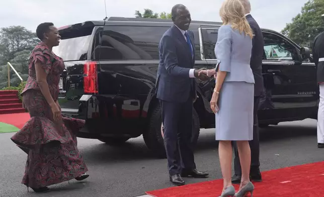 President Joe Biden and first lady Jill Biden welcome Kenya's President William Ruto and first lady Rachel Ruto at a State Arrival Ceremony on the South Lawn of the White House, Thursday, May 23, 2024, in Washington. (AP Photo/Evan Vucci)