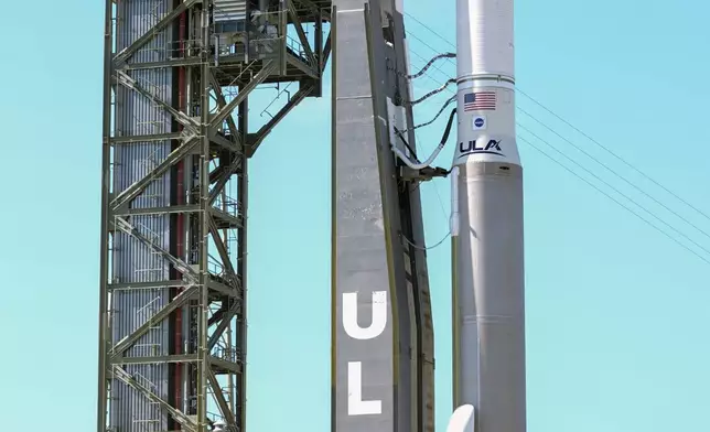 Boeing's Starliner capsule atop an Atlas V rocket stands ready for its upcoming mission at Space Launch Complex 41 at the Cape Canaveral Space Force Station, Sunday, May 5, 2024, in Cape Canaveral, Fla. Launch is scheduled for Monday evening. (AP Photo/John Raoux)