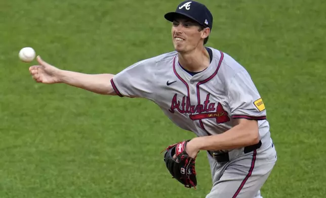Atlanta Braves relief pitcher Jimmy Herget delivers during the eighth inning of a baseball game against the Pittsburgh Pirates in Pittsburgh, Saturday, May 25, 2024. (AP Photo/Gene J. Puskar)