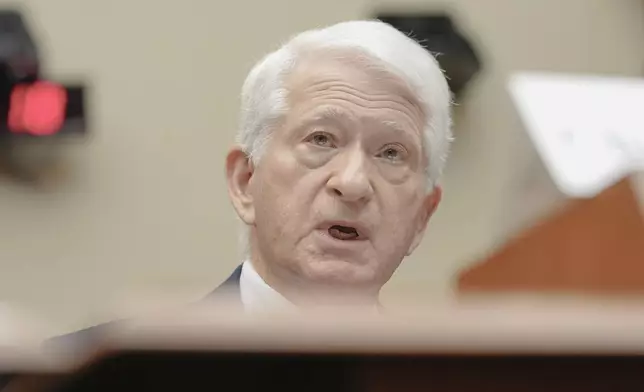 UCLA Chancellor Gene Block testifies during a hearing of the House Committee on Education and the Workforce regarding pro-Palestinian protests on college campuses on Capitol Hill, Thursday, May 23, 2024, in Washington. (AP Photo/Mariam Zuhaib)
