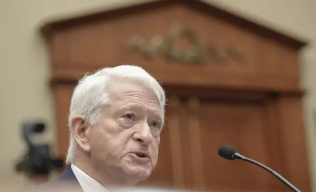 UCLA Chancellor Gene Block testifies during a hearing of the House Committee on Education and the Workforce regarding pro-Palestinian protests on college campuses on Capitol Hill, Thursday, May 23, 2024, in Washington. (AP Photo/Mariam Zuhaib)
